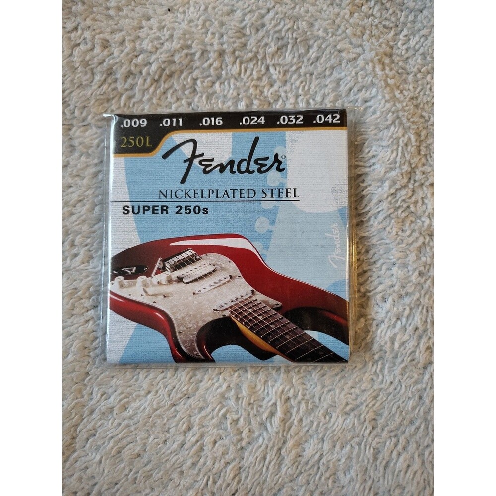 Fender Super 250 Guitar Strings Nickel Plated Steel 250L Gauges New in Package